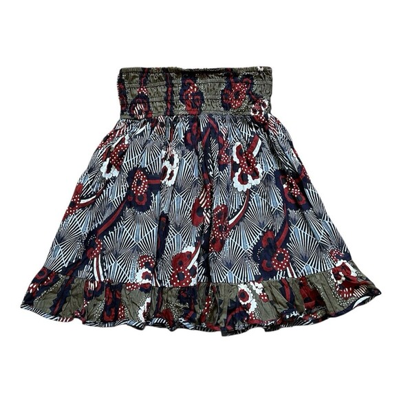 Anthropologie LET ME BE Floral Abstract Belted A-Line Mini Skirt Boho XS NWT - Picture 4 of 10
